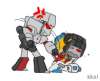 Megatron hits Starscream, animated