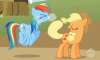 you know we\'ve seen a lot of evidence that applejack has some kind of weird prehensile tail