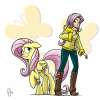 humanized fluttershy not wearing an oversized sweater